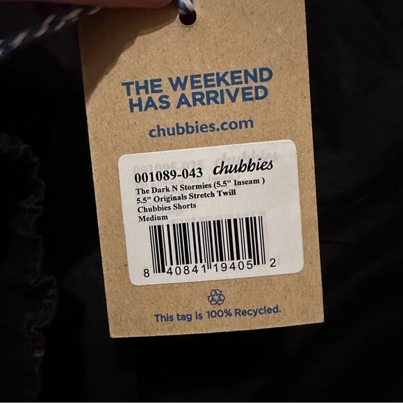Chubbies The Dark N' Stormies Originals Stretch Shorts 5.5" Inseam Sz M‎ NEW - Picture 9 of 9